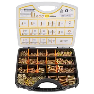 988 count Grade 8.8 Metric Bolt Assortment, M4 M5 M6 M8 Heavy Duty  and Nuts Kit, Yellow Zinc Plated, Length from 12-30mm