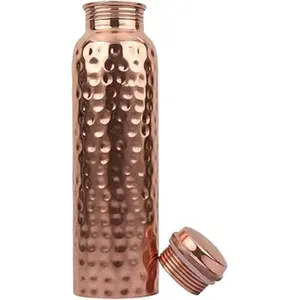 32 oz Pure Copper Water Bottle – Handcrafted, BPA-Free, Leakproof Metal Bottle for Sports & Travel