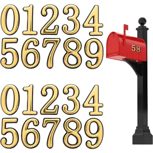 20 count  Mailbox Numbers for Outside, 0-9  Reflective Mailbox Numbers, Mailbox Stickers, Number Stickers with Sticky Tabs for Residence, Apartment, Office Room, Mailbox