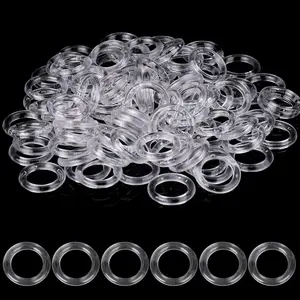 100Pieces Clear Roman Blind Curtain Rings, O-Rings Plastic Rings for Roman Shades,Clear Roman Blind Curtain Rings Cafe Curtain Rings Clear Plastic O Rings Roman Shade Hardware for DIY Blinds,Curtains