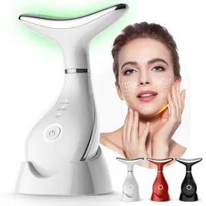Electric Neck Massager, USB Rechargeable 3 Modes Adjustable Facial & Neck Massage Tool, Multifunctional Facial Skin Care Instrument for Women, Facial Beauty Instrument