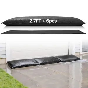 fathersdaygift VEVOR Flood Barrier, 6 Pack, 2.7x 1.4 ft Flood Bags Activated by Water, Reusable Water Absorbent Barrier, Sandless Sandbags Blockage, Flooding Prevention Bags for Home, Doorways, Basement, Garage