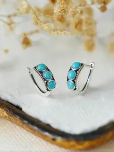 Vintage Imitation Turquoise Earrings for Women, Mini Hoop Design, Daily Wear Jewelry Gift Idea, Perfect Birthday Anniversary Present