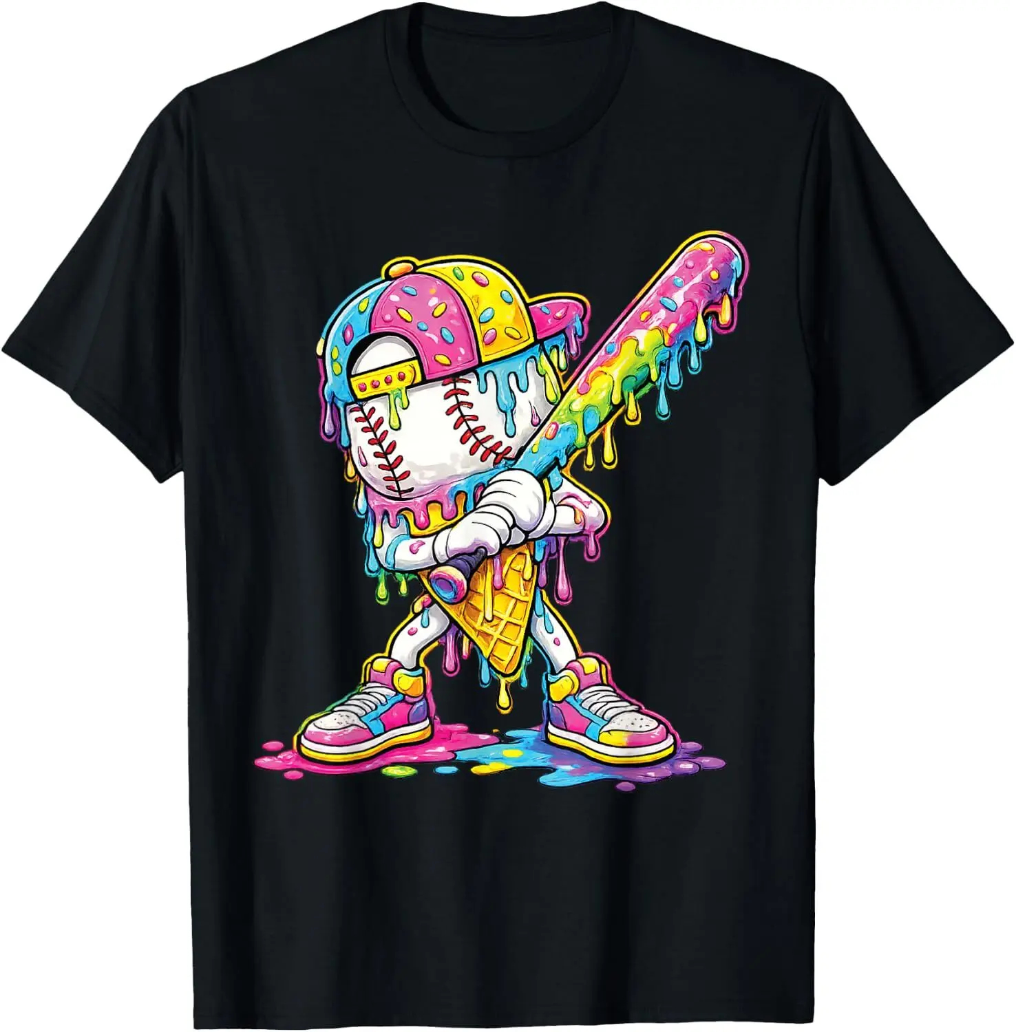 Baseball Drip Ice Cream Apparel Youth Drip Baseball Boys T-Shirt Kids graphic tee