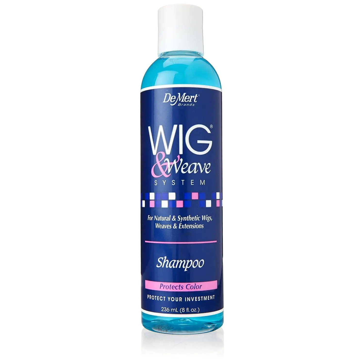Wig and Weave Shampoo and Cleanser for Hair Extensions, Anti-Frizz & Deodorizing Haircare, Protects Color, 8 oz Liquid, Natural & Synthetic Wigs, Weaves, Extensions, Bouncy Curls, Frizz Control, Curl Routine