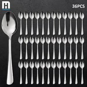 Stainless Steel 36pcs Silverware Set with 36 Pieces of Knives, Forks & Spoons, Flatware Service, Dishwasher Safe - Windsor Tableware Set Cutlery Steak Sturdy Aesthetic Teaspoon Utensils