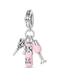 DIY French Wine Glass Pendant Necklace, Elegant Jewelry Making Supplies, Perfect Gift for Craft Lovers & Wine Enthusiasts