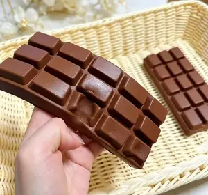 Large Chocolate Bar Squishy Fidget Hobby Stress Relief Toy, Soft Stretchable Squeeze Sensory Plaything, Realistic Candy Model with Satisfying ASMR for Squishy Collectors