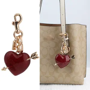 Bag pendant, keychain, red heart pendant, hanging decoration, ornament, key