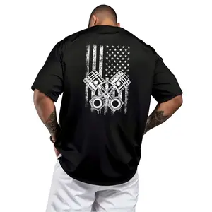 USA Mechanic T-Shirt with American Flag – Perfect Car Lover Gift, 100% Cotton, Sizes S-3XL