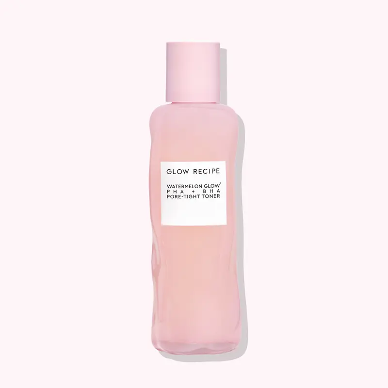 Glow Recipe Watermelon Glow Pore-Tight Toner, Korean Skin Care Gentle PHA-BHA Exfoliant for Face & Neck, Alcohol-Free Vegan Cruelty-Free, Glycerin Cactus Water Hyaluronic Acid, Unisex Adult, Hydrate Moisture Smooth Glass Skin Pads, Dewy Peel, Less Oily