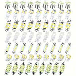 63pcs LED Car Bulb Kit, Auto Interior Lights, Dome Light 31mm 36 mm 41 mm T10 Bulbs, Super Bright Festoon Bulb Set, Vehicle Indoor Map Dome interior Light.