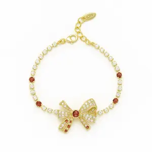 Lazo Bracelet Tennis Red Zircon Size 16 Plus 3cm with No Additional Features, Unisex, Metal Coating, Casual Accessory