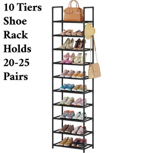 10 Tiers Shoe Rack Organizer, 20-25 Pairs Sturdy Shoe Shelf Tall Shoe Rack for Closet Entryway, Shoes rack, storage organizer, adjustable tiers  Shoe rack, storage organizer 1