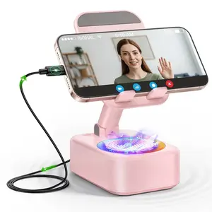 IMOLI Wireless Audio Induction Bluetooth Speaker with Emergency Charging 5in1 Phone Holder Power Bank LED Nightlight for Tablet iPhone Android 5.3 Connectivity 1500mAh Battery 100Hz-20kHz Frequency Response New Design Durable Smart Device