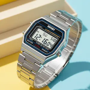 Skmei Square Electronic Watch, Urban Fashion Wristwatch, Modern Waterproof Watch, 30m Waterproof, Luminous Display, Alarm Stopwatch, Full Features, Multiple Colors Available