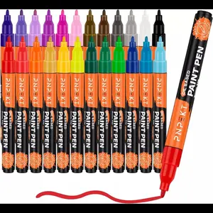 24 Colors Oil-Based Paint Pens Paint Markers - Waterproof and Never Fade - 3.0 mm Tip