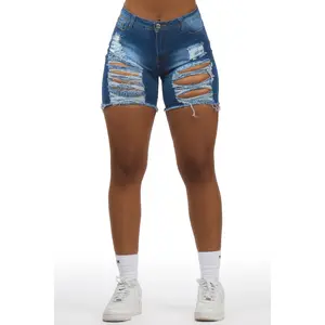 Saida Med. Wash Distressed Denim Short