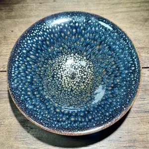 handmade blue Partridge-Patterned Conical Jian Zhan Teacup