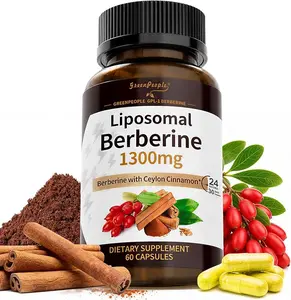 GREENPEOPLE Liposomal Berberine HCL1300mg - Berberine Supplement with Ceylon Cinnamon Activates AMPK - High Absorption Formula Healthy Weight Support – Non-GMO/Vegan – 30-Day