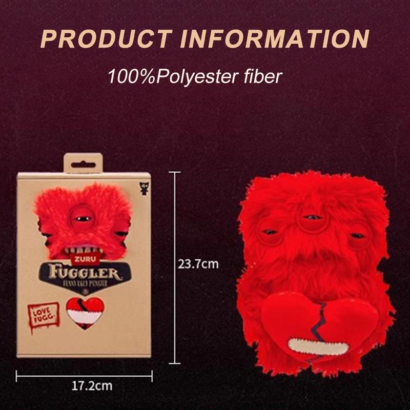 Love Fuggler-Ugly-Monsters Plush Collectible Toy Heart MUNCH MUNCH Stuffed Plush Doll Valentine Present Red and Pink