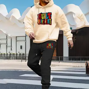 Design various patterns of English letters for stylish winter and autumn sweatshirt sets, suitable for outdoor wear.