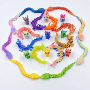 3D Printed Dragon Snake Models, Articulating Figurines, Articulating Miniatures, Multicolor Home Decor, Indoor & Outdoor Use, Perfect Gift for Valentine's Day, Easter, New Year