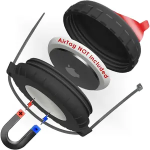 Ultra  Neodymium AirTag  Case for  Tag  AirTag  Holder, Adhesive, Strap Mount Zip-Tied Easy Screw On Secure Attach Air Tag for  (, Adhesive & Zip-Tied)