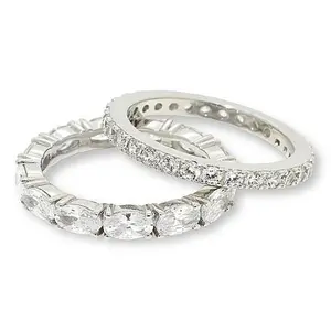 Radiance by Absolute™ Oval and Round Eternity Ring 2-piece Set