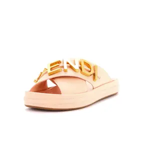 Pre-owned Fendi Women's Fendigraphy Slide Sandals Leather by Rebag
