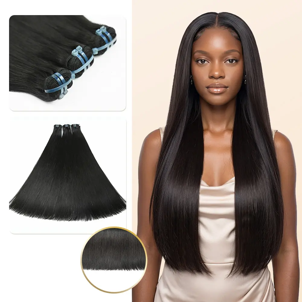 Vietnam Raw Human Hair Bundles Straight Virgin Human Hair 30inch Double Drawn Thick Ends Ultra-Flat Seamless Weft Quick Weave Extensions 1/3 Bundles raw hair vendor#DealsForYouDays