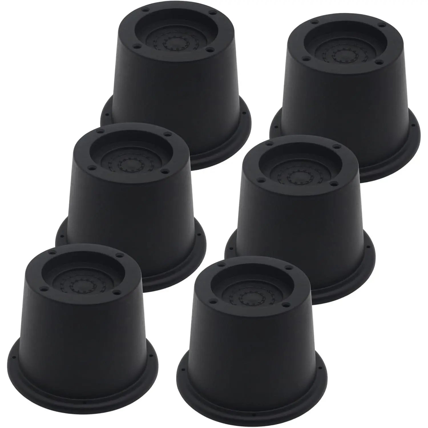 6 Pack Furniture Risers Black Bed Risers 2 inch, Bed Lifts Risers for Sofa, Couch, Desk, Heavy Duty Bed Frame Risers Table Leg Extenders Supports Up to 1,300 Lbs