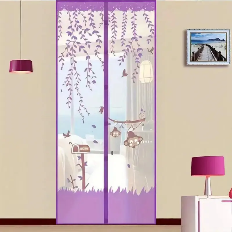 Self-closing Screen Door, Creative Mesh Bug Barrier for Kids and Pets, Easy Home Installation and Use, Home Convenience Door Supplies