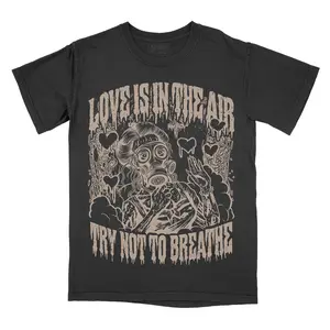 Love Is In The Air Comfort Colors Unisex T-shirt, Gothic, Alternative Fashion, Top Tshirt Streetwear Short sleeve Printed Graphic Tee Cotton Alt Goth