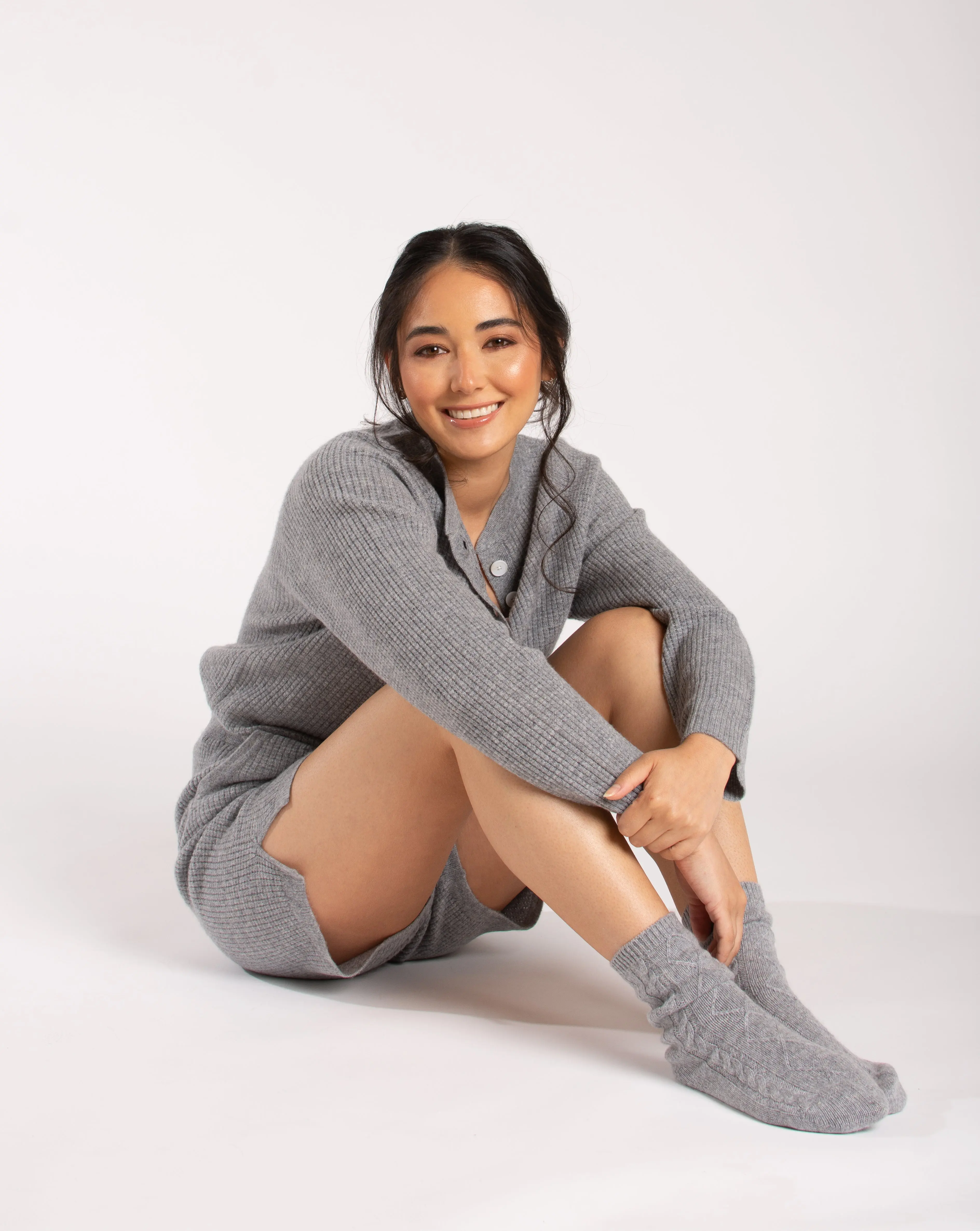 Cable Knit Cashmere Socks