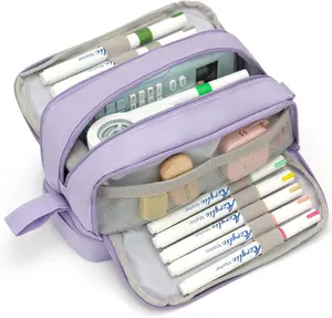 Large Pencil Pouch, Special Preppy Aesthetic Pencil Case with Compartments, Pencil Bag Big for School Teens Office College Girl Boy Men Women Adult