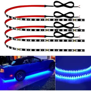 Led Strip Lights 24" Connectable Blue Led Light Strip for  Boat Marine Golf Cart   12V Led Light Strip, 4Pack
