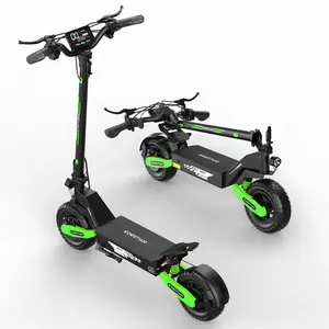 EOEOTWO GT06 Adult electric scooter, 1200w motor, speed 28-30 MPH , driving range 30-40 miles, 350-pound load, 11-inch pneumatic tire off-road/commuter electric scooter, front and rear shock-absorbing scooter