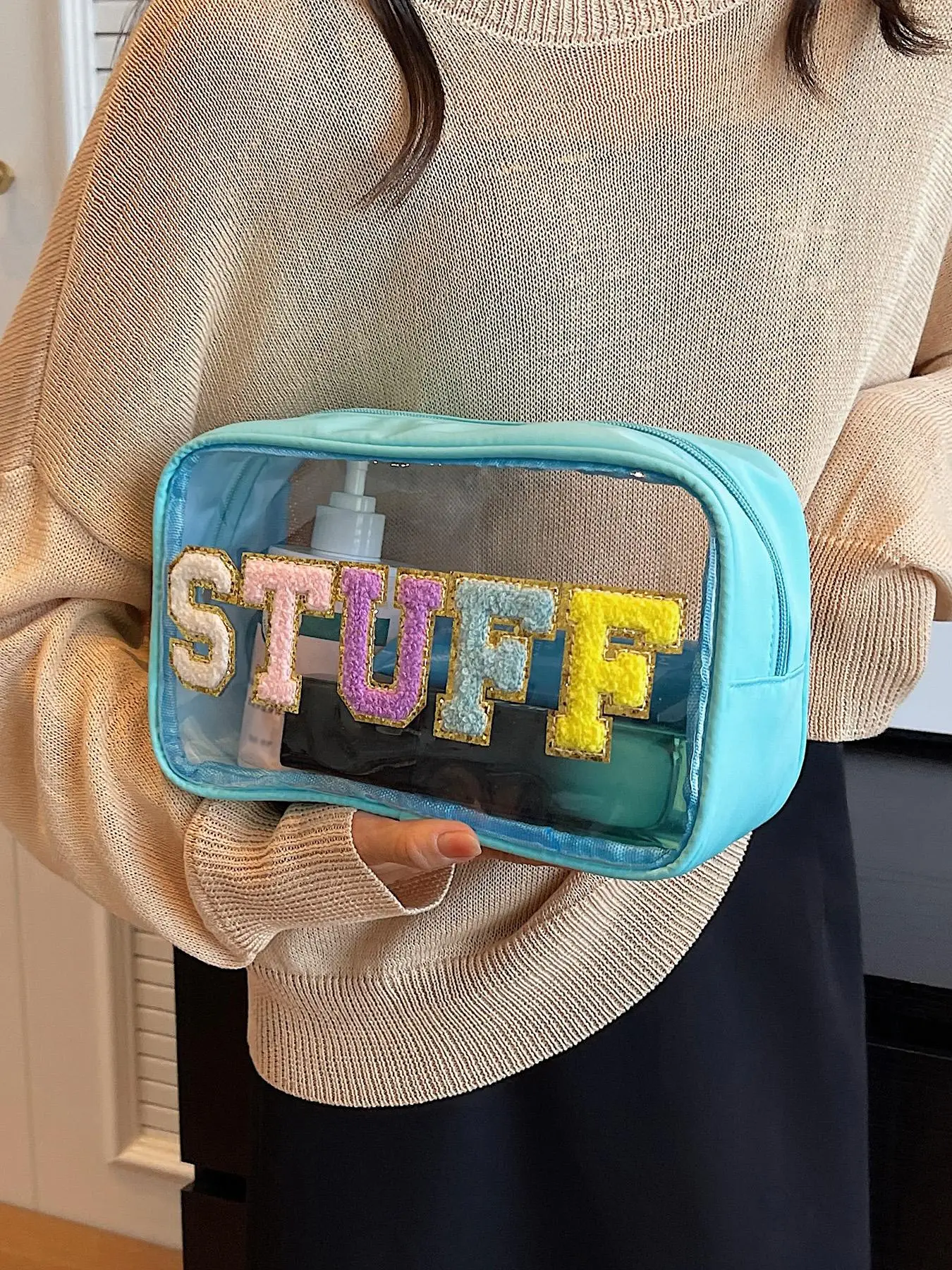 Transparent Makeup Bag, Large Capacity Cosmetic Storage Bag, Zipper Makeup Organizer Pouch for Women & Men, Casual Trendy Versatile High-quality Dail