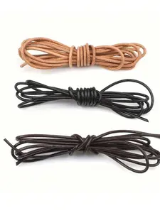 1/1.5/2/3mm Genuine Cowhide Leather Cord - 2m Non-Elastic Flat Braiding String for DIY Crafts - Shoelaces, Book Binding, Woven Bags & Jewelry