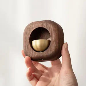 Black walnut wood solid wood wind chime, cute wind chime magnetic wood doorbell, walnut wood magnetic wood wind chime doorbell