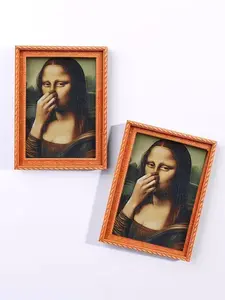 1pc Retro Mona Lisa Portrait Fridge Magnet, Classic Renaissance Style, Neutral Tones, Ideal for Home & Kitchen Decor, Seasonal Wall Decor, Perfect for Room Decor