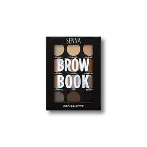Senna Brow Book - Makeup Artist Kit Friendly Palette with 12 Matte Brow Colors