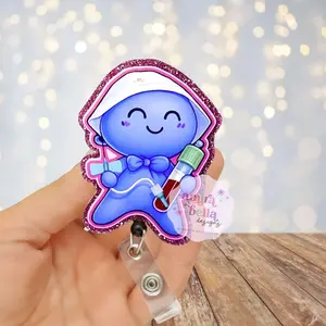 TikTok Balloon Glove Badge Reel | Glitter Phlebotomist ID Clip