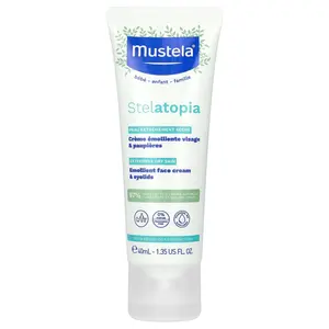 Mustela Stelatopia Emollient Face Cream & Eyelids, Fragrance Free, 1.35 fl oz (40 ml) | HSA/FSA Eligible