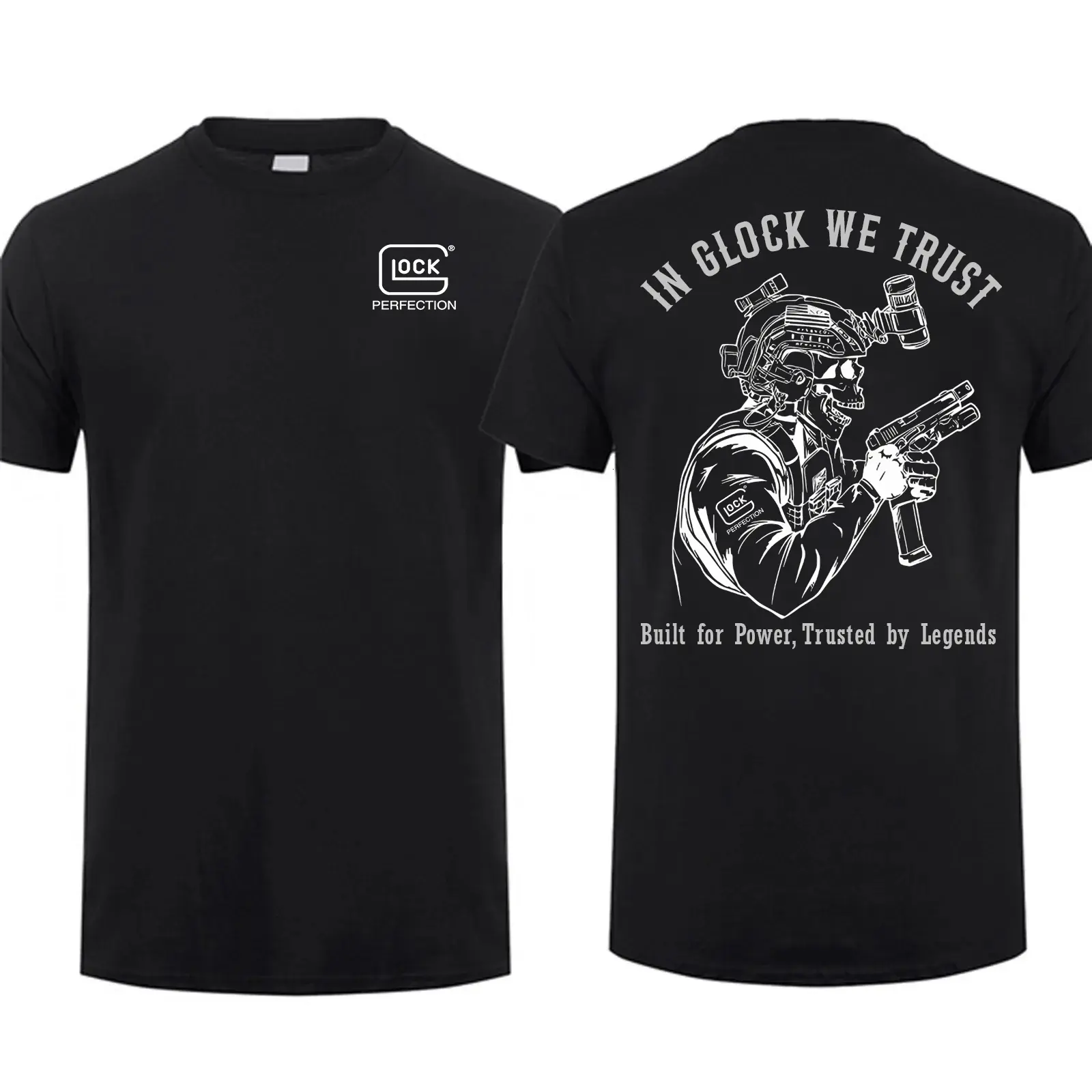 In Glock We Trust Built for Power, Trusted by Legends T-shirt, Unisex Short Sleeve Casual 100% Cotton, Tactical Gear, Made in USA