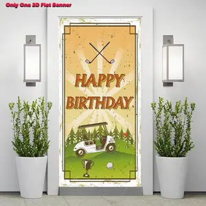 1pc 2D flat banner,Golf Happy Birthday Door Banner, Golf Birthday Banner Party Decorations for Golf-Lover, Golf-themed Birthday Party Sign