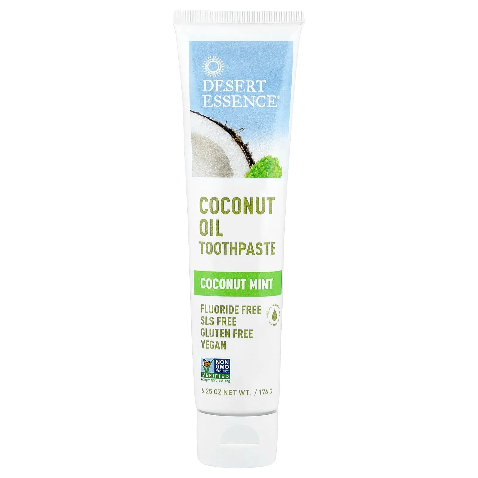 Desert Essence Coconut Oil Toothpaste, Coconut Mint, 6.25 oz (176 g) Desert Essence Coconut Oil Toothpaste, Coconut Mint, 6.25 oz (176 g)