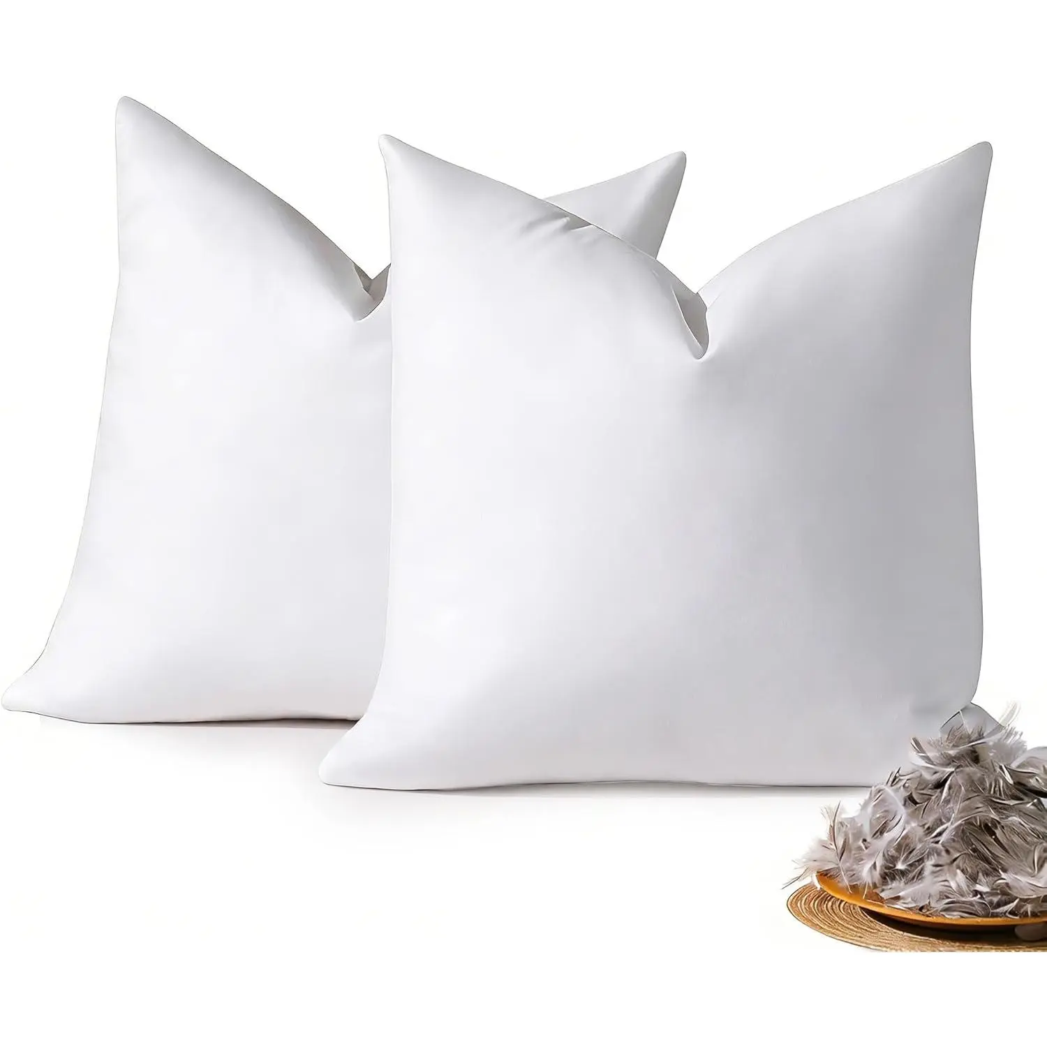 26x26 Euro Pillow Inserts Pack of 2, Decorative  Down Pillows with  Coton Cover,Throw Pillow for Bed, Couch and Sofa.
