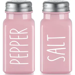 Salt and Pepper Shakers Set -  Kitchen Decor and Accessories - Cute Glass Salt Shaker for Kitchen and Table, RV, Camp,BBQ
